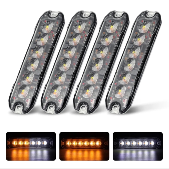 AG-W04 4pcs Truck Grill Flashing Strobe Lights