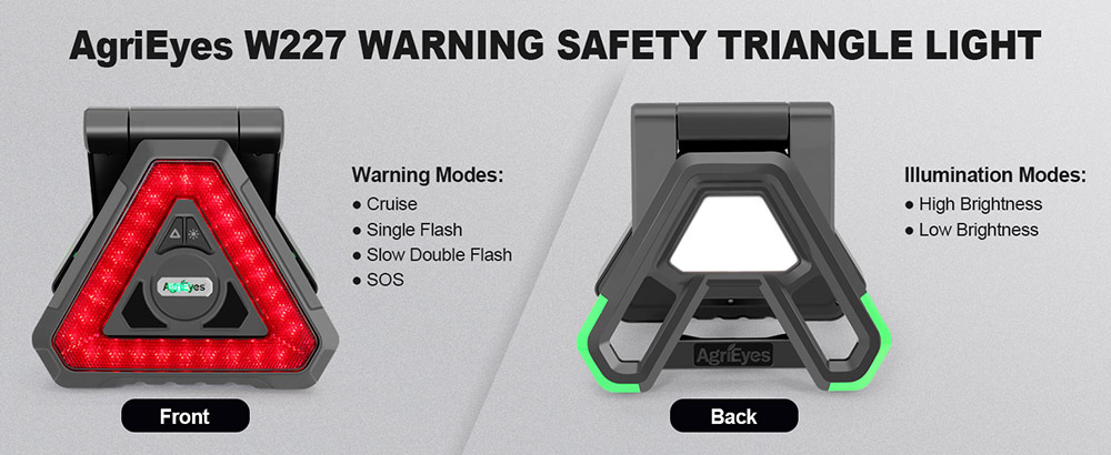 AgriEyes W227 Warning Road Safety Triangle Light