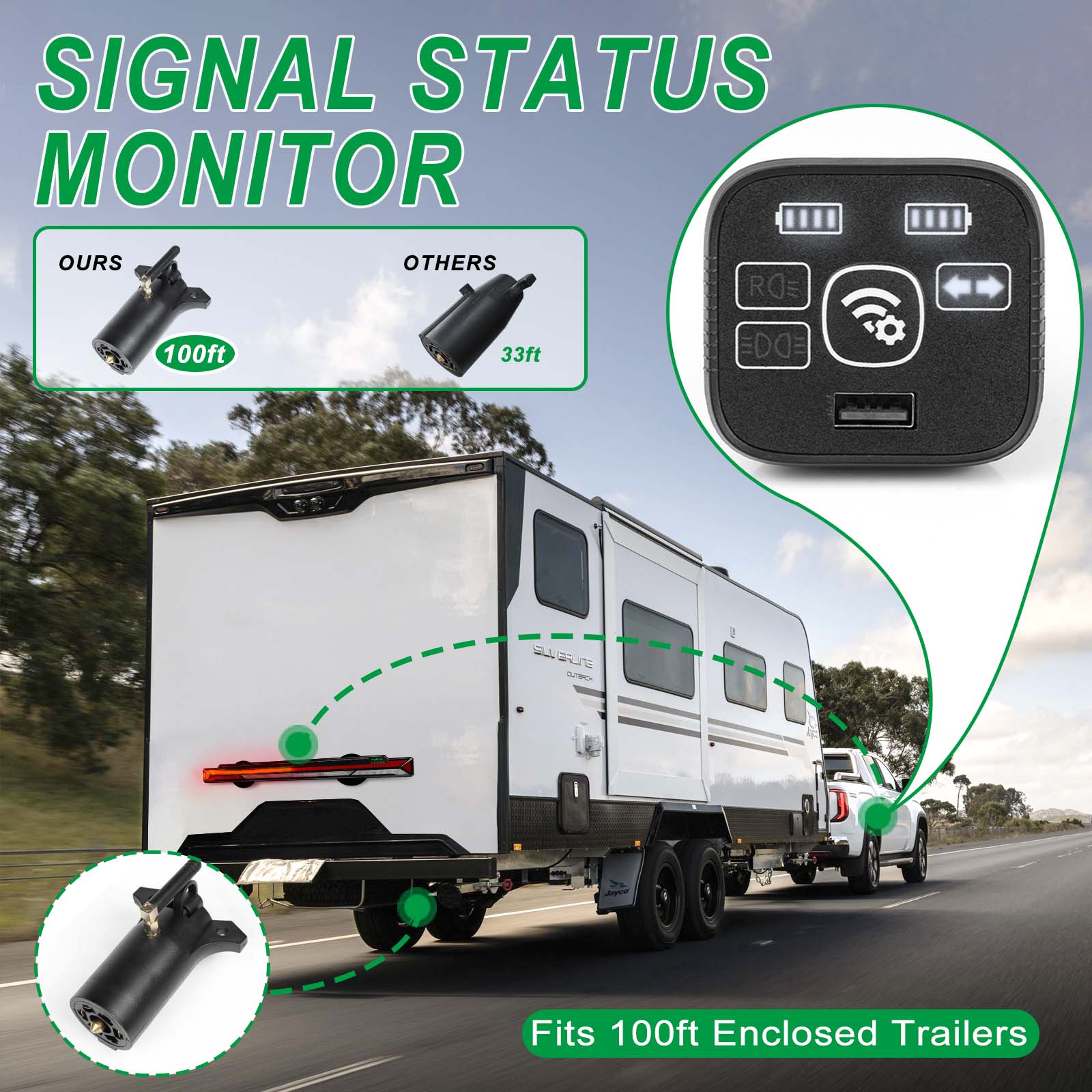 AgriEyes AG-T328 solar wireless tow light bar